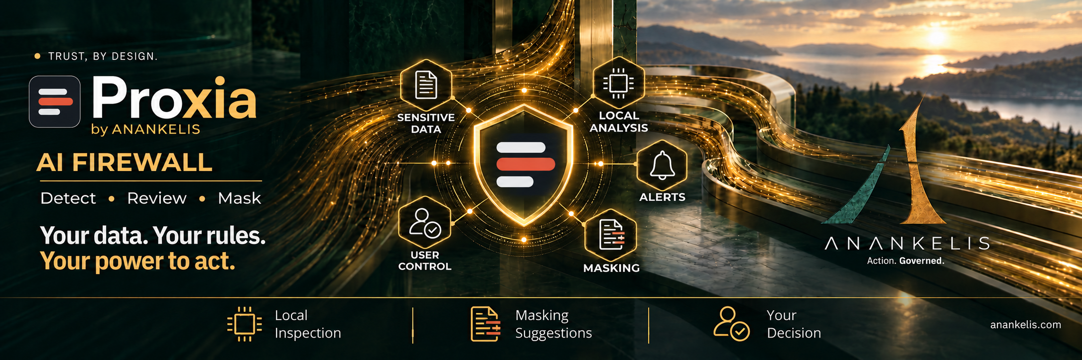 Proxia by Anankelis — local inspection, masking suggestions, your decision.
